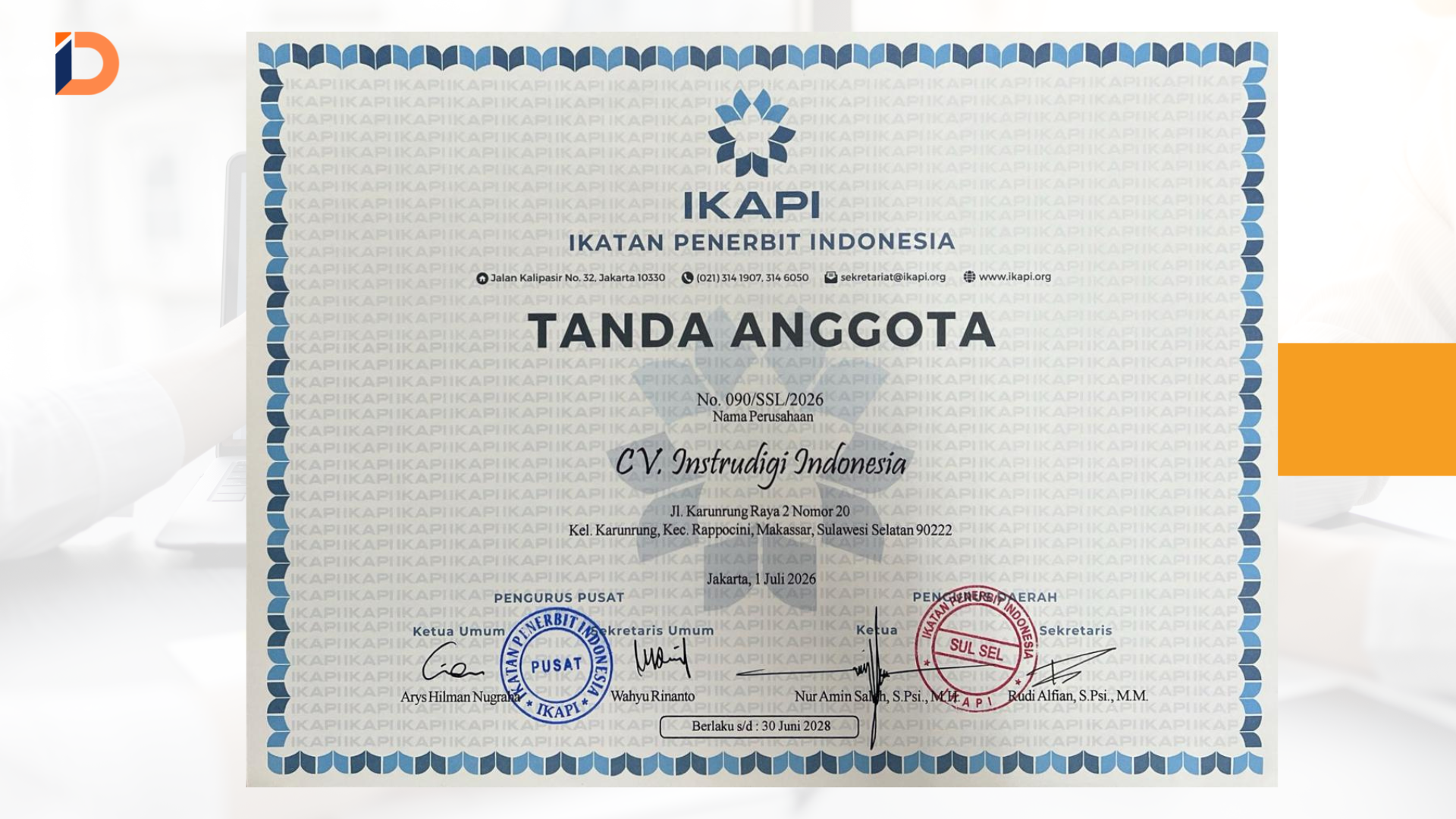 Surat Keterangan Ikatan Penerbit Indonesia (IKAPI)