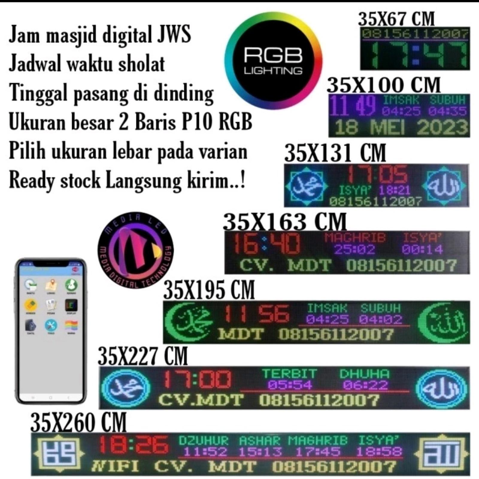 Jam Masjid Digital Waktu Sholat Jws Tinggal Pasang P10 RGB