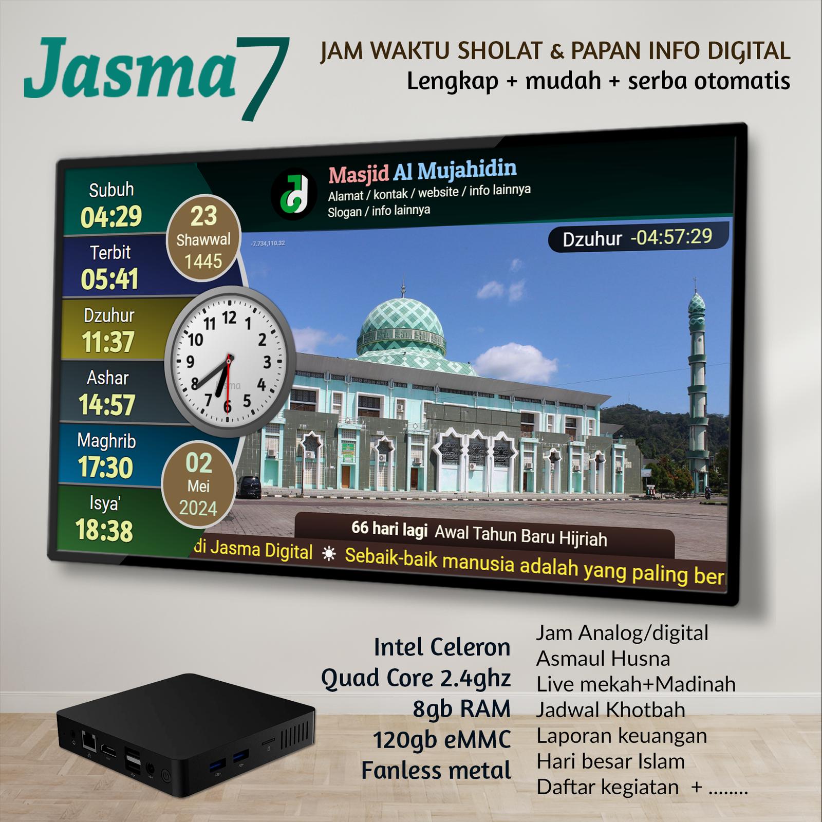 Jam waktu sholat masjid digital otomatis